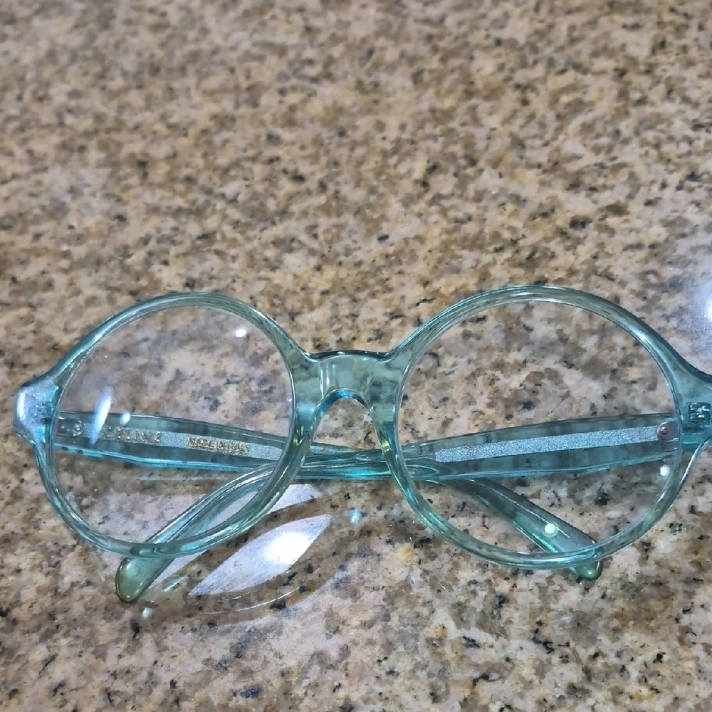 Celine Round Transparent Aqua Glasses